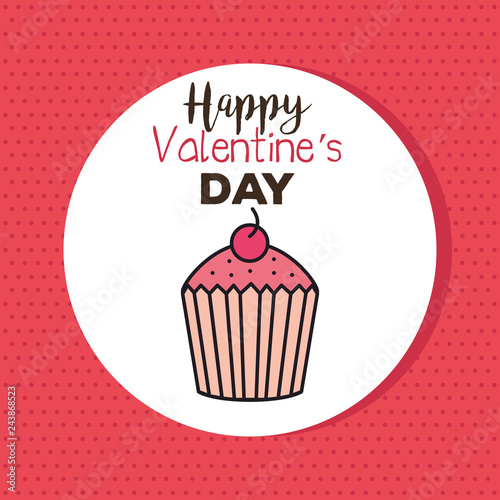valentines day card with cupcake