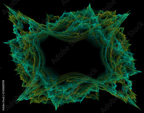 fractal graphics depicting abstract colored frame on a black background