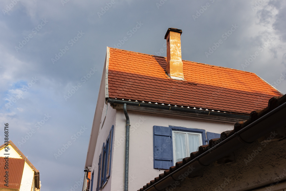 rooftop with chimney