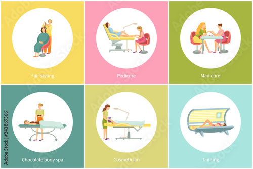 Tanning Procedure in Spa Salon Tan Gaining Vector