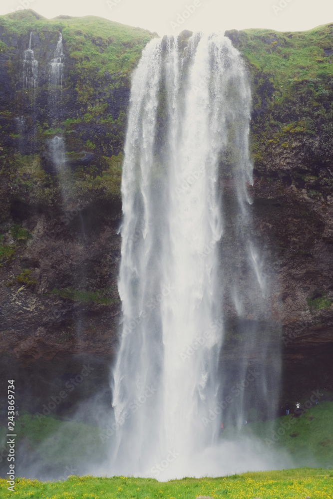 Views of the waterfall Seljalandsfoss Views of the waterfall Seljalandsfoss