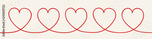 Concept of a hand drawn hearts - banner. Valentine's Day, Mother's Day and Women's Day. Vector