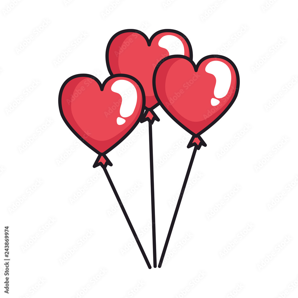 Heart shaped party balloons