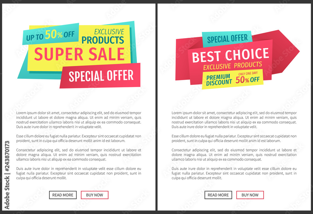 Fototapeta premium Special offer banners set, vector design icons