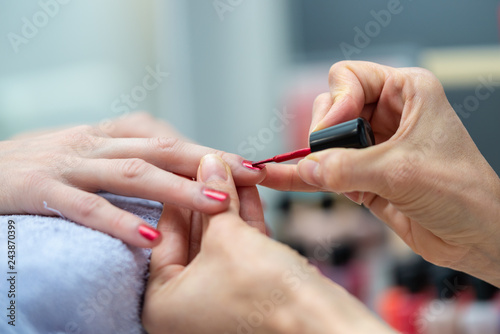 Closeup view of a manicure