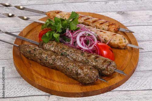 Beef and chicken kebab