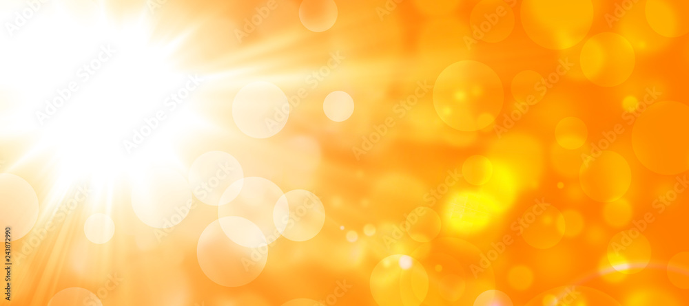 Obraz premium abstract orange background with sun and bokeh 