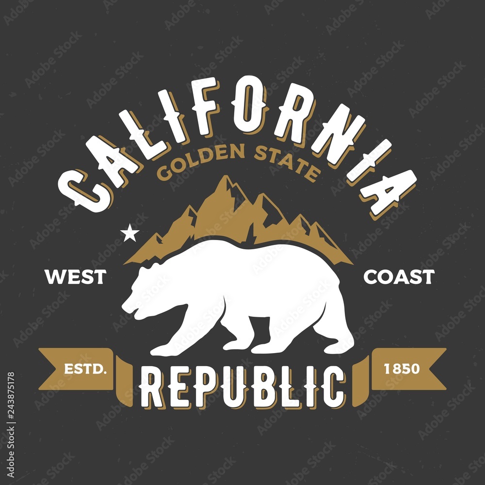 California Golden State - Tee Design For Print