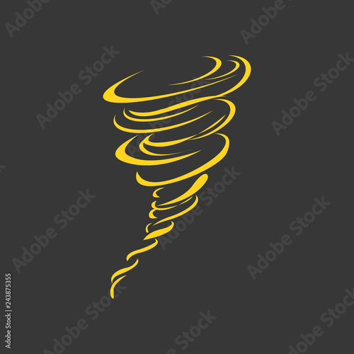 Cartoon climate threat destructive tornado wind whirlwind isolated icon design vector illustration