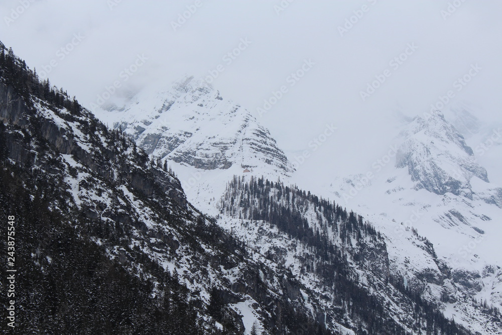 Obraz premium view of the Alps mountains in winter, beautiful landscape