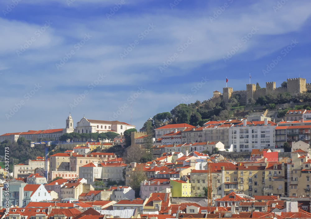 Lisbon - Portugal, castles and monuments on the hills of the city