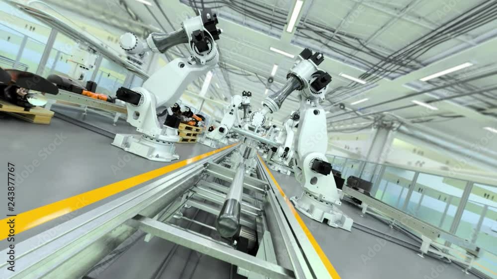 Industrial Robot Factory - 3D Animation - Flat Version, V1 Industrial Robot Factory - 3D Animation - Flat Version, V1