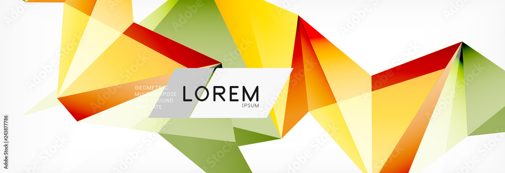 Triangle 3d polygonal art style. Future geometric design. Vector geometry futuristic illustration Triangle 3d polygonal art style. Future geometric design. Vector geometry futuristic illustration