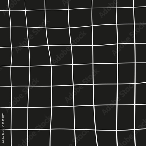 Black and white pattern, grid background. Simple design