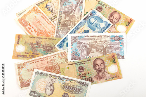 Detail of Vietnamese money background  Dong Currency 