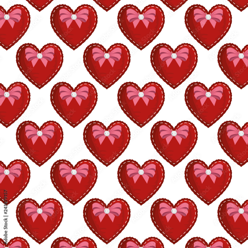 hearts love with bows pattern background hearts love with bows pattern background