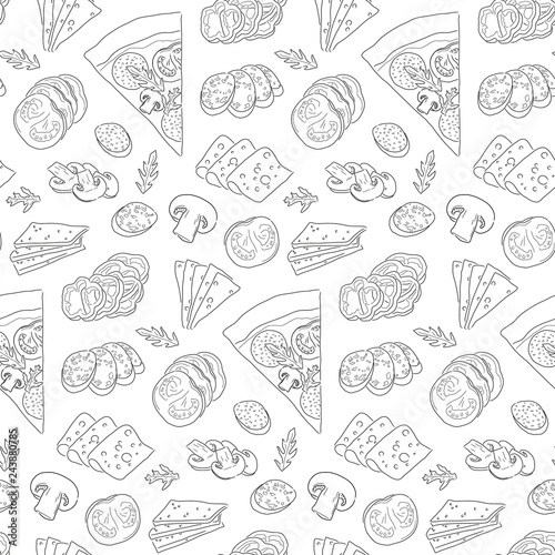 seamless pizza pattern