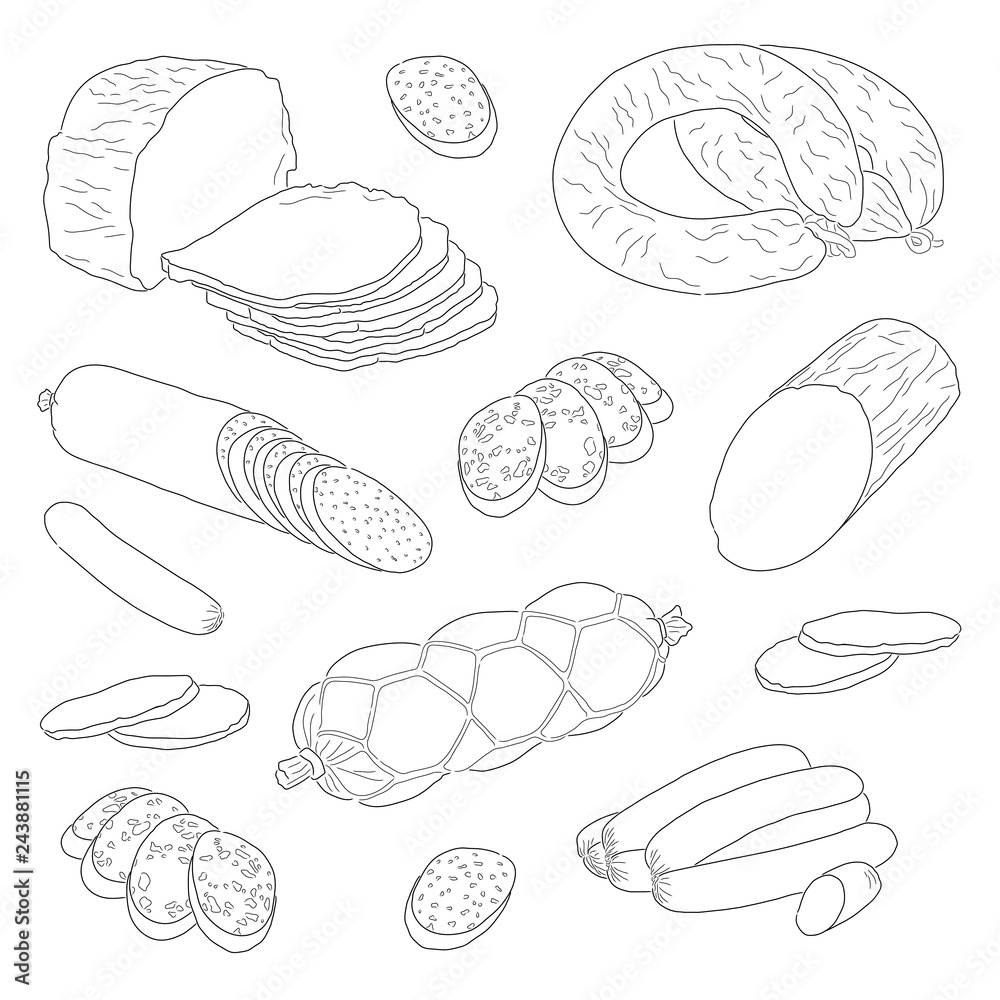 a set of sausage types