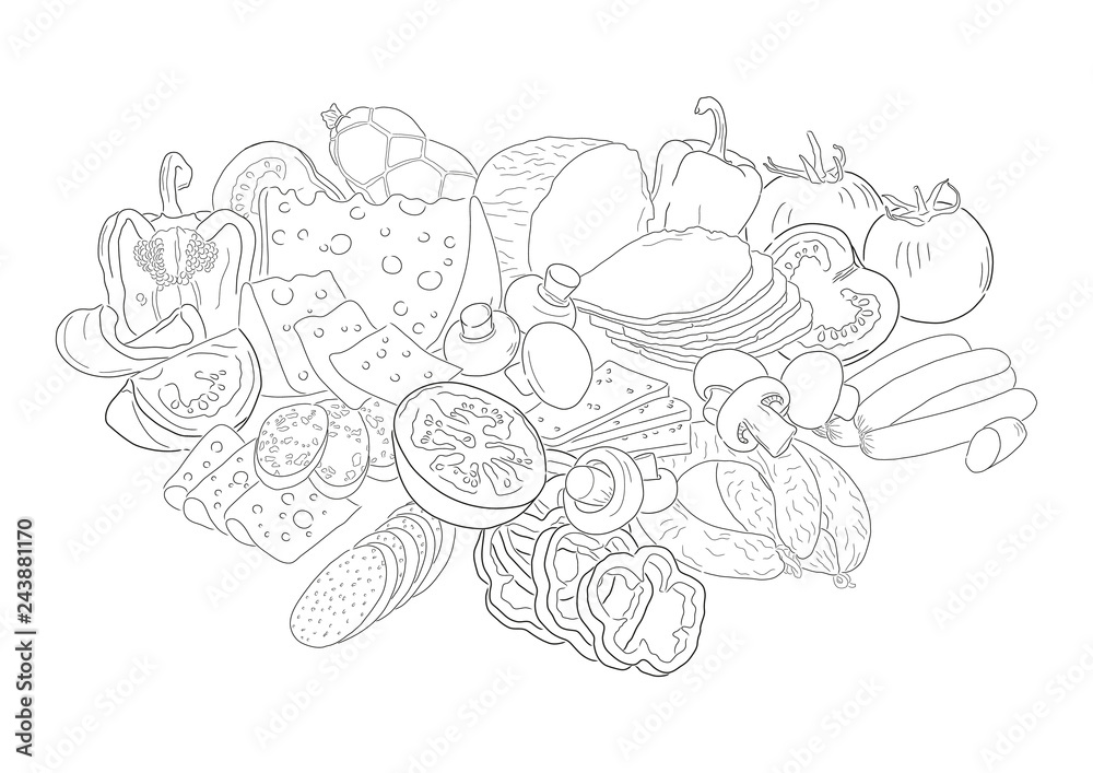 hand drawn food illustration