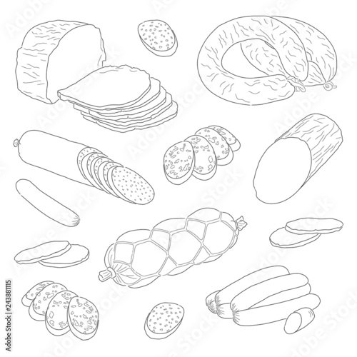 a set of sausage types