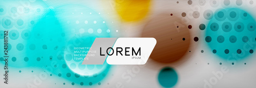 Background abstract - blurred dotted color circle shape, techno bubbles