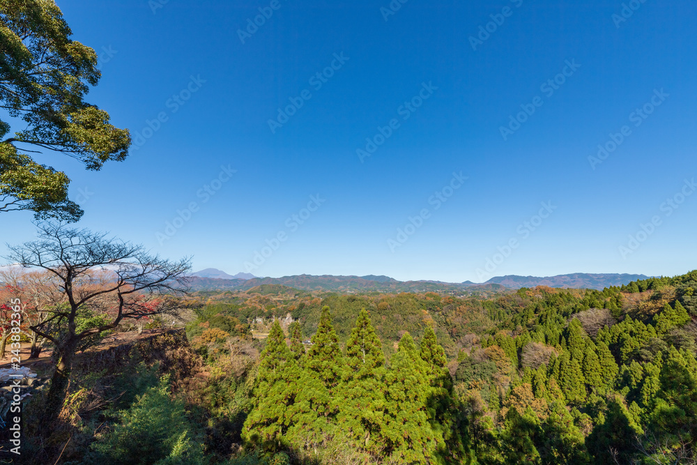 秋の岡城址の眺め【大分県】 秋の岡城址の眺め【大分県】