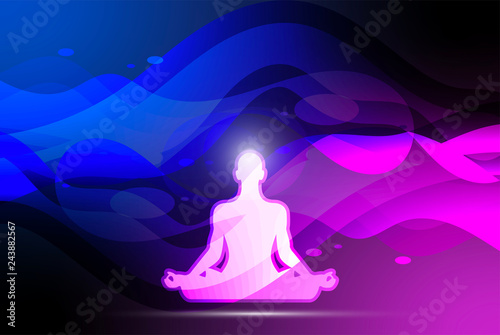 yoga, meditazione, posizione del loto, sagoma, © xyz+