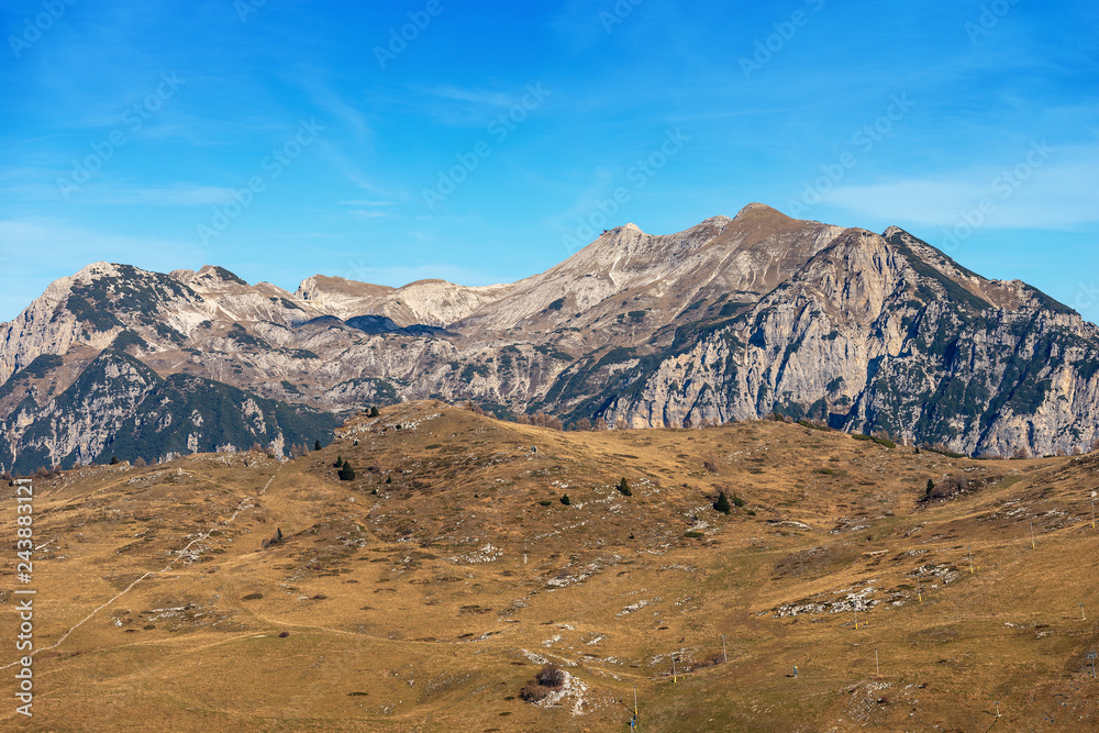 Plateau of Lessinia and Italian Alps - Mount Carega.