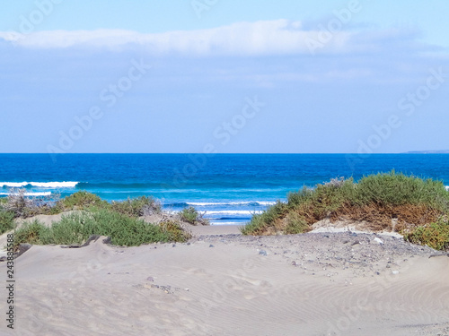 Beach and Atlantic Ocean in Caleta de Famara  Lanzarote Canary Islands.