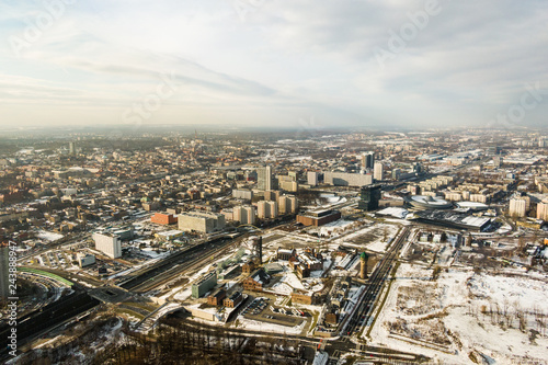 Katowice- krajobraz miasta- zimą