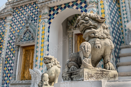 Lion sculpture (Chinese art) at Wat Phra Keaw