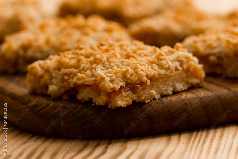 homemade apple pie on wooden background close up with copy space homemade apple pie on wooden background close up with copy space