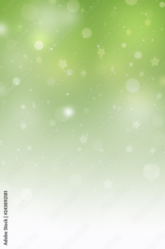 Christmas background with blur green lights