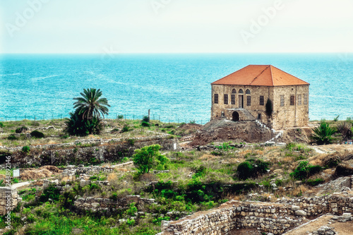Panorama view of Ancient Byblos ruin at Jubayl, Lebanon photo