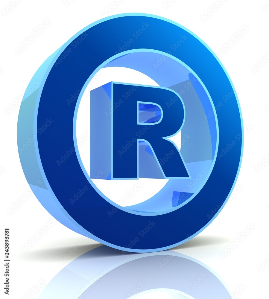registered mark 3d illustration isolated registered mark 3d illustration isolated
