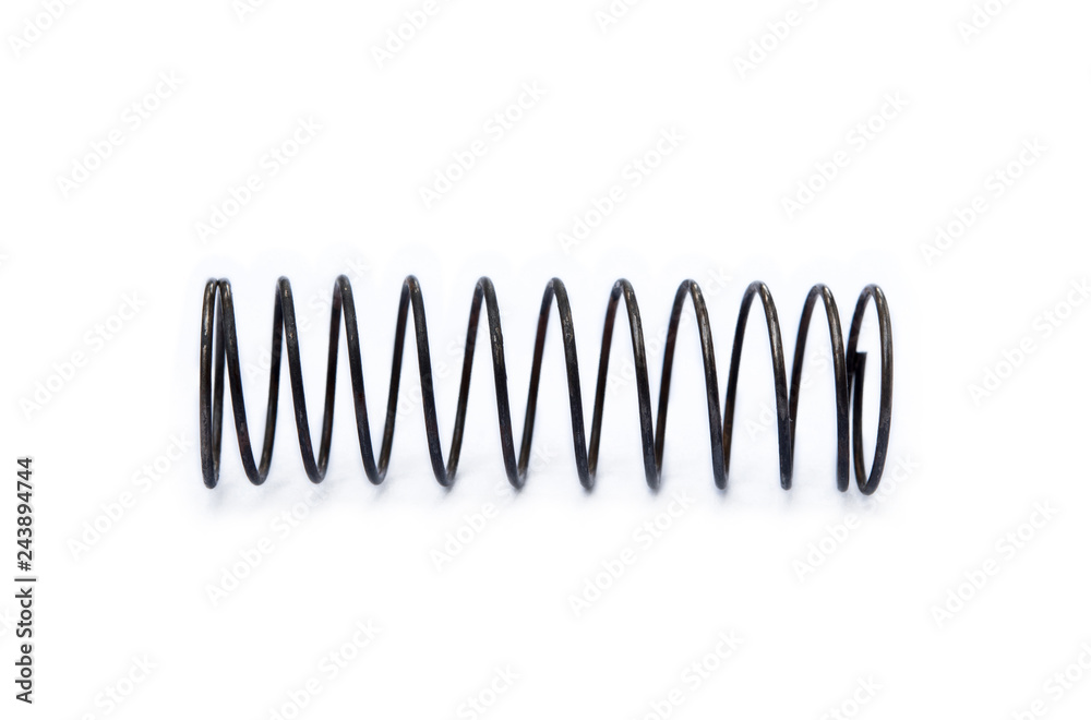 Old steel spring isolated on white background Old steel spring isolated on white background