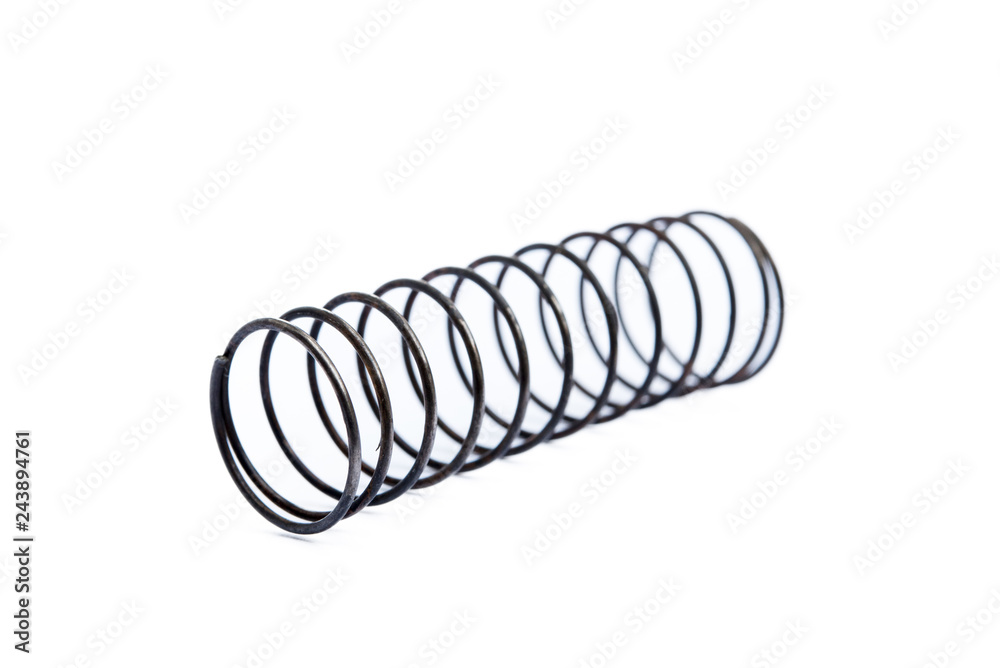 Old steel spring isolated on white background Old steel spring isolated on white background