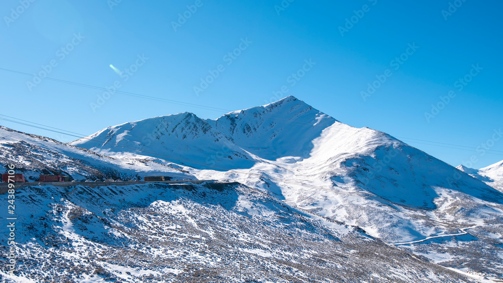 snow mountain blue sky