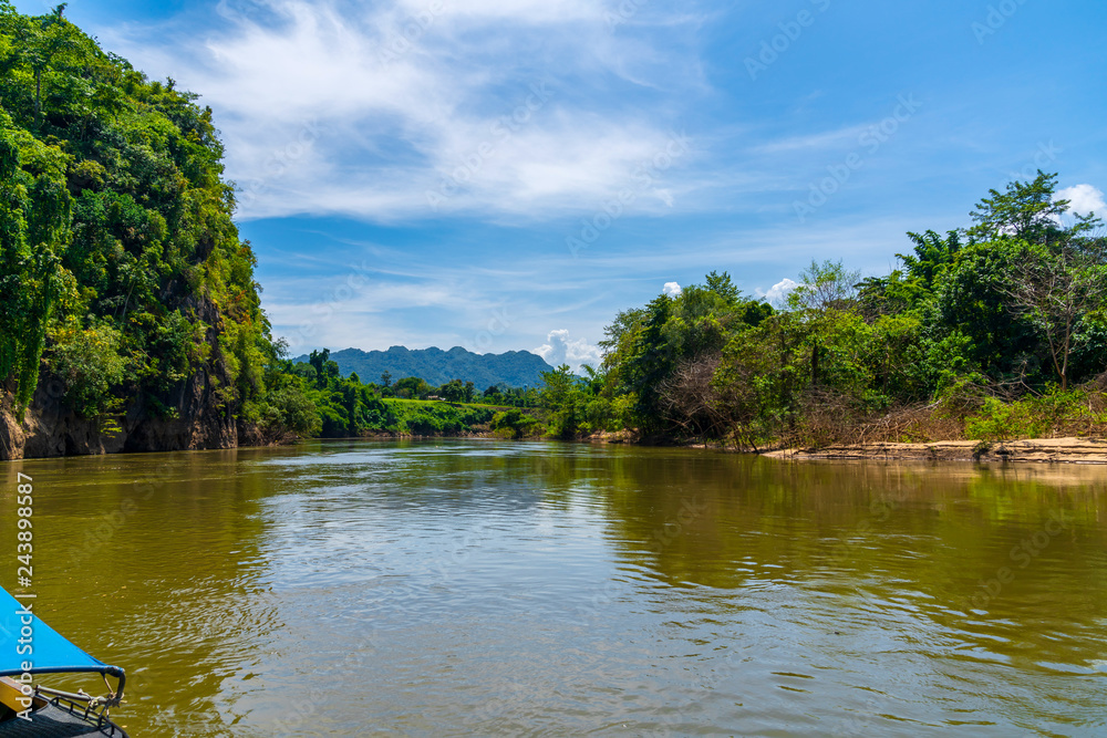 blue sky river lake mountain wildlife Kanchanaburi Thailand blue sky river lake mountain wildlife Kanchanaburi Thailand