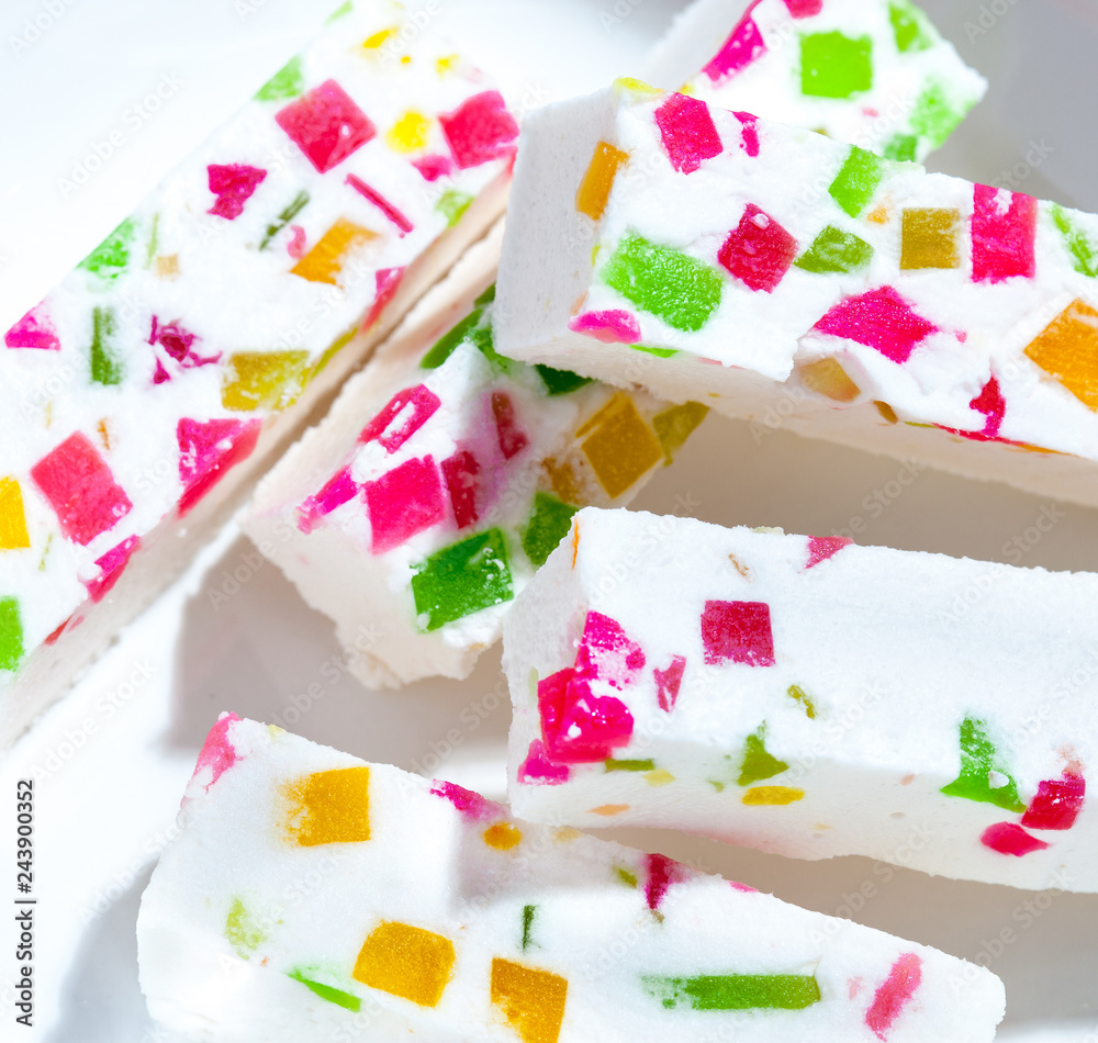 candy pink interspersed with a variety of fruits candy pink interspersed with a variety of fruits