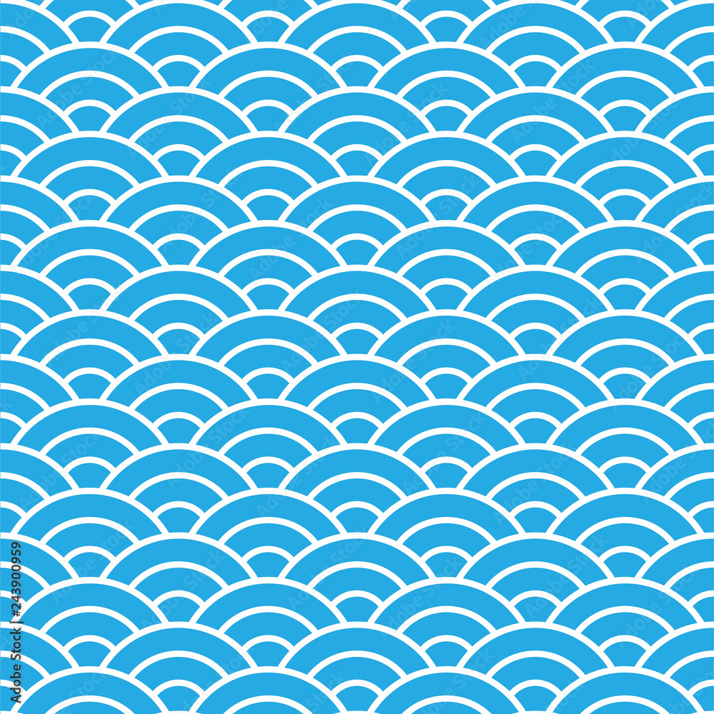 Seamless pattern. Wave. Fish scales texture. Vector illustration. Scrapbook, gift wrapping paper, textiles. Blue simple background Seamless pattern. Wave. Fish scales texture. Vector illustration. Scrapbook, gift wrapping paper, textiles. Blue simple background