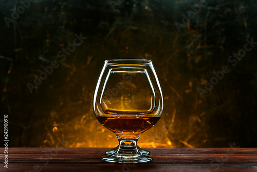 luxurious and expensive French brandy in a glass photo