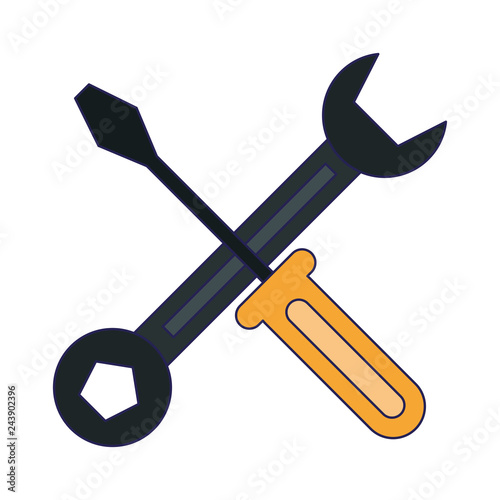 Wrench and screwdriver symbol