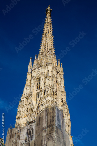 White marble architectural decorated building cathedral church Vienna Austria