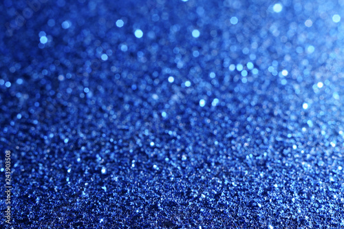 blue and white glitter abstract bokeh background Christmas 
