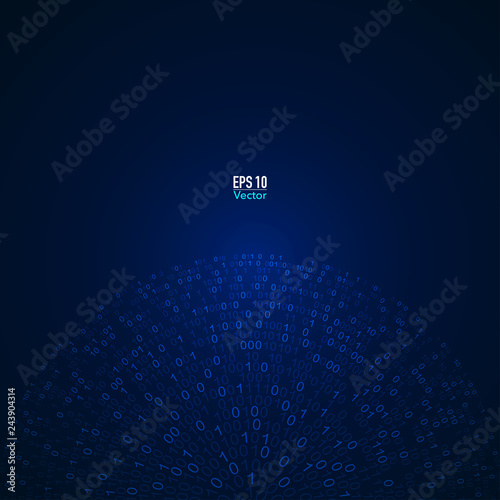 graphic of binary code for decoration or being backdrop, futuristic digital technology background