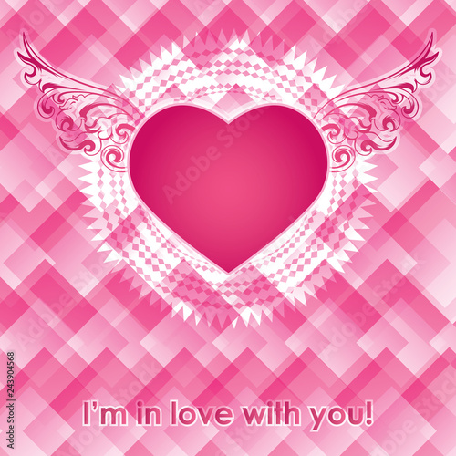 Vector bright abstract background with heart