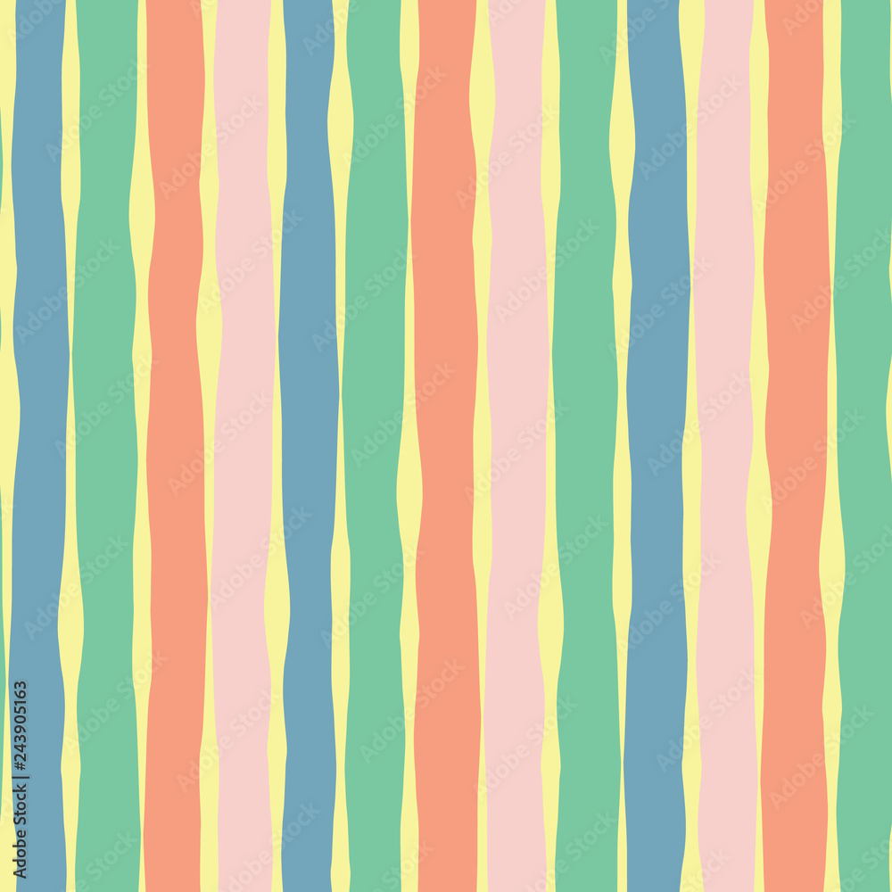 Vertical hand drawn lines seamless vector background. Pink coral yellow green blue blocks. Abstract pattern design. Texture for summer, spring, Easter, cards, fabric, digital paper, web banner, cover. Vertical hand drawn lines seamless vector background. Pink coral yellow green blue blocks. Abstract pattern design. Texture for summer, spring, Easter, cards, fabric, digital paper, web banner, cover.