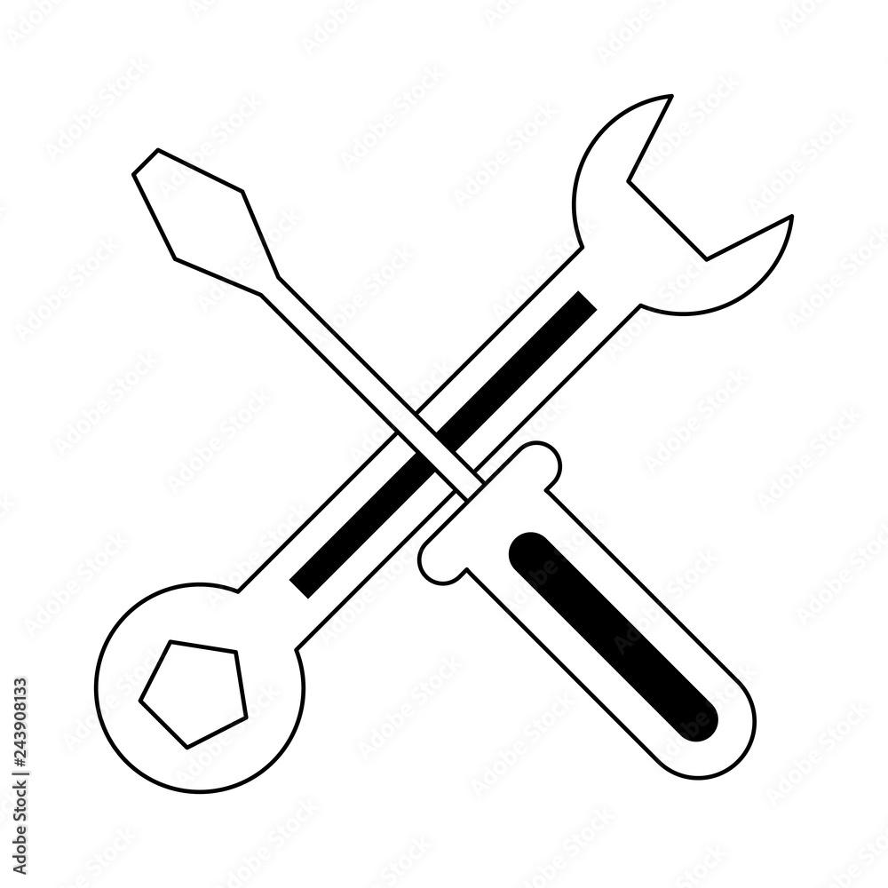 Wrench and screwdriver symbol Wrench and screwdriver symbol