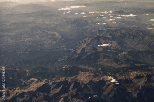 Views of the spanish Pyrenees from the airplane window in Spanish pyrenees